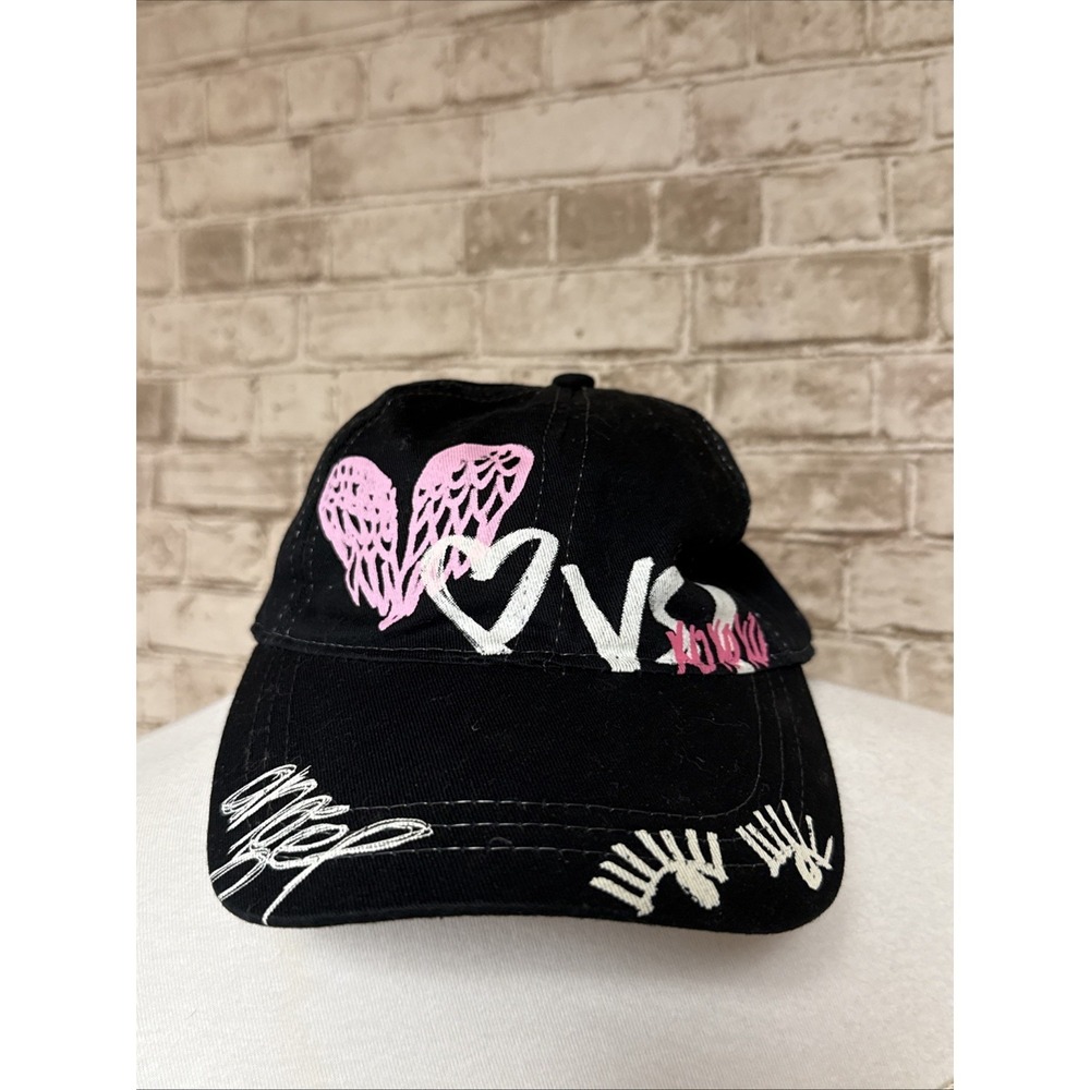 Victoria Secret ANGEL Xoxo Adjustable Logo Black Baseball Hat‎ Cap